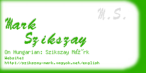 mark szikszay business card